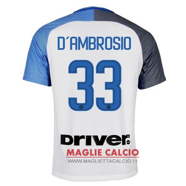 nuova maglietta inter milan 2017-2018 d'ambrosio 33 seconda
